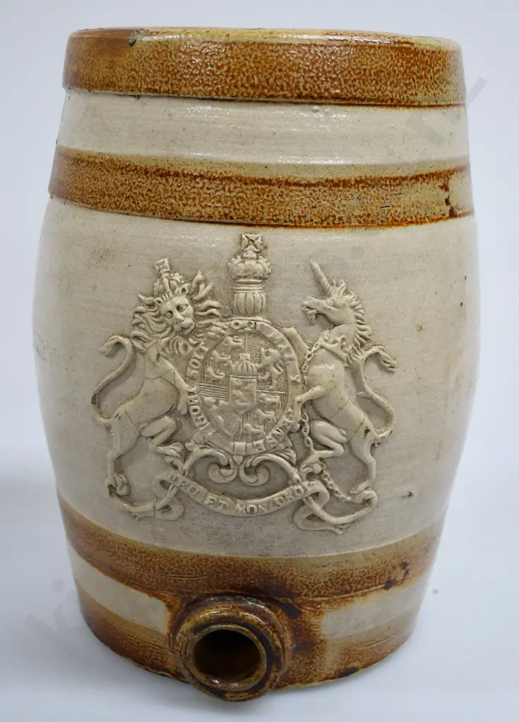 EARLY STONEWARE SPIRITS BARREL Image 1++