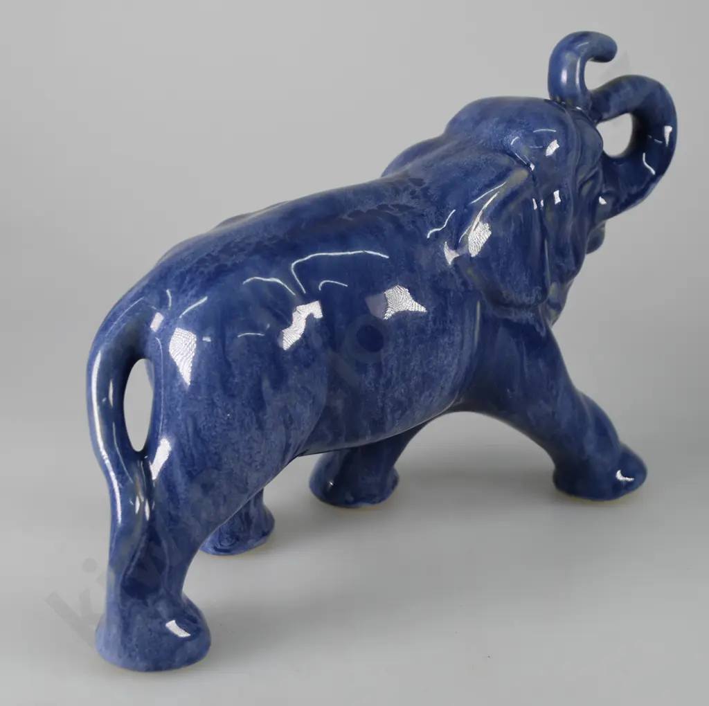 CROWN LYNN BLUE GLAZE ELEPHANT Image 1++