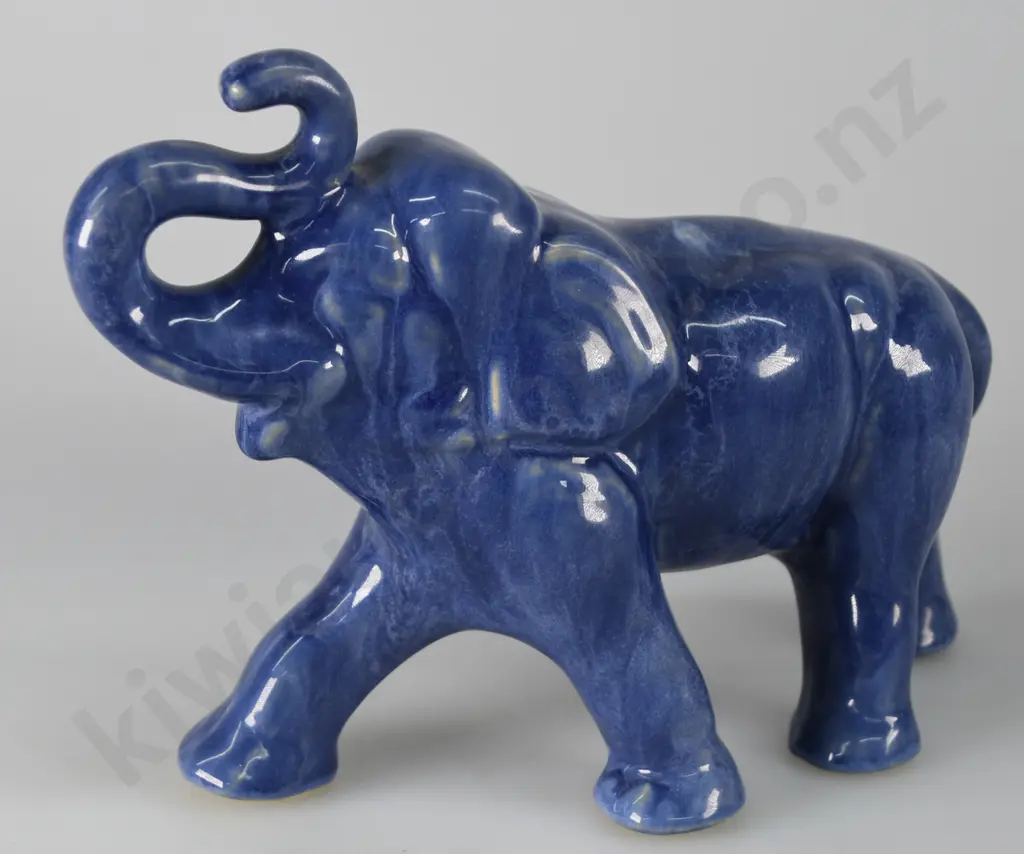 CROWN LYNN BLUE GLAZE ELEPHANT Image 1++