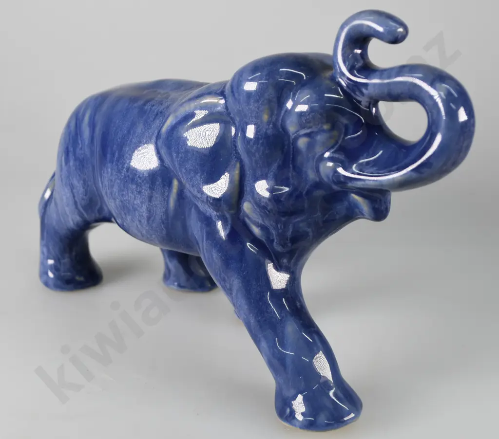 CROWN LYNN BLUE GLAZE ELEPHANT Image 1++