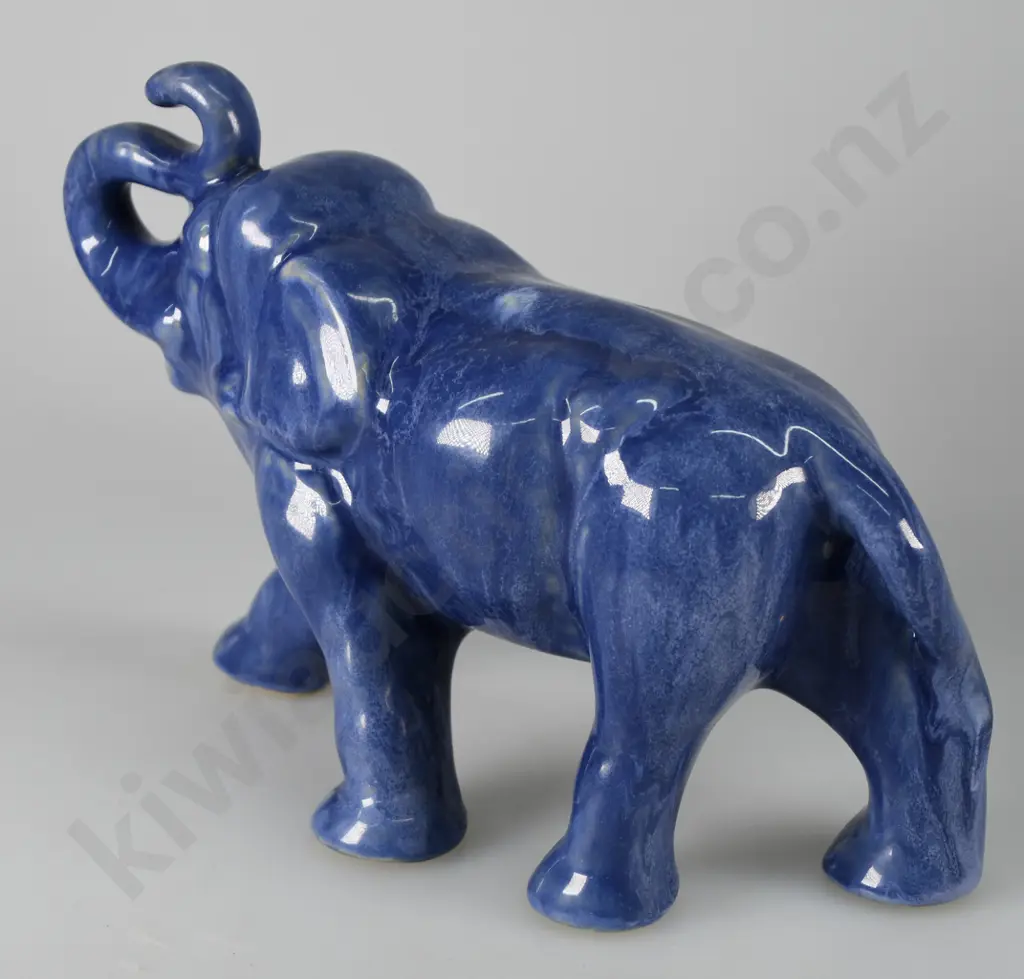 CROWN LYNN BLUE GLAZE ELEPHANT Image 1++