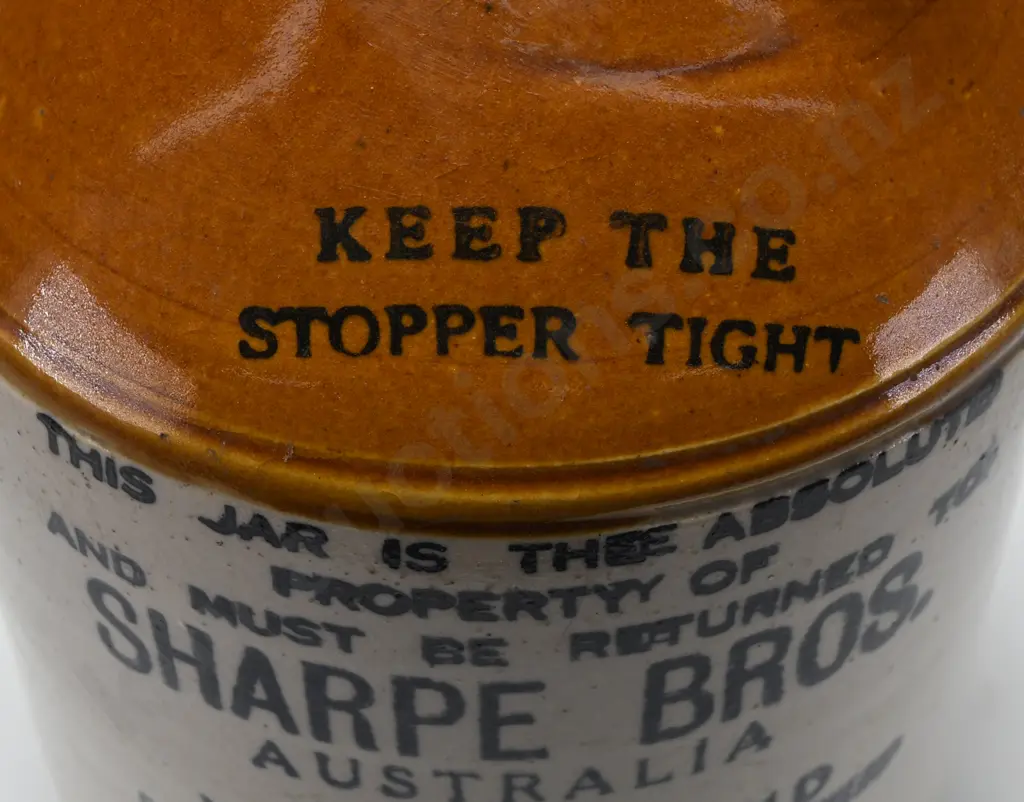 SHARPE BROS 1/2 GALLON STONE JAR Image 1++