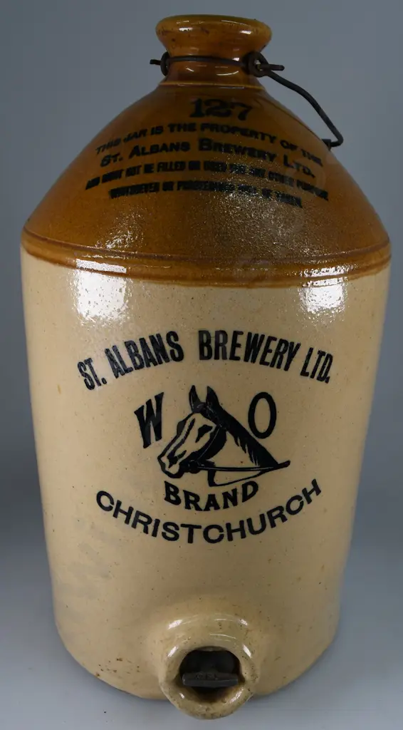 ST ALBANS BREWERY CHRISTCHURCH STONE JAR Image 1++