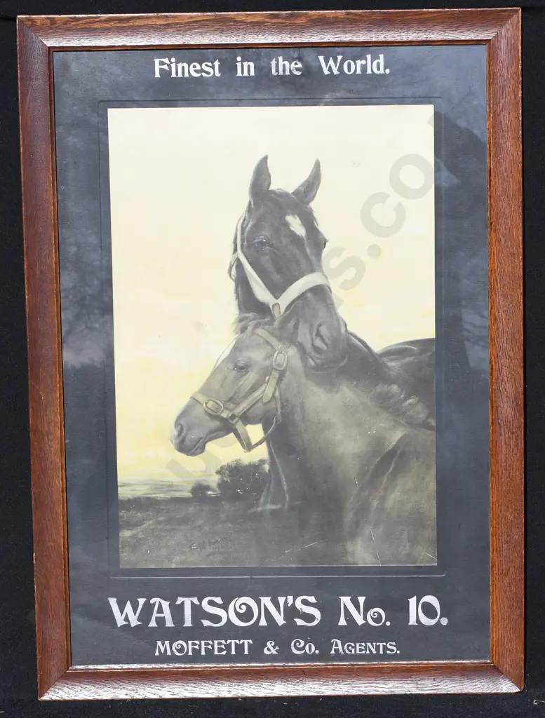 WATSON'S NO. 10 MOFFETT & CO AGENTS WOOD FRAMED GLAZED PRINT Image 1++