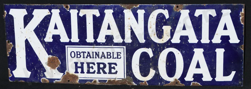 KAITANGATA COAL ENAMEL SIGN Image 1++