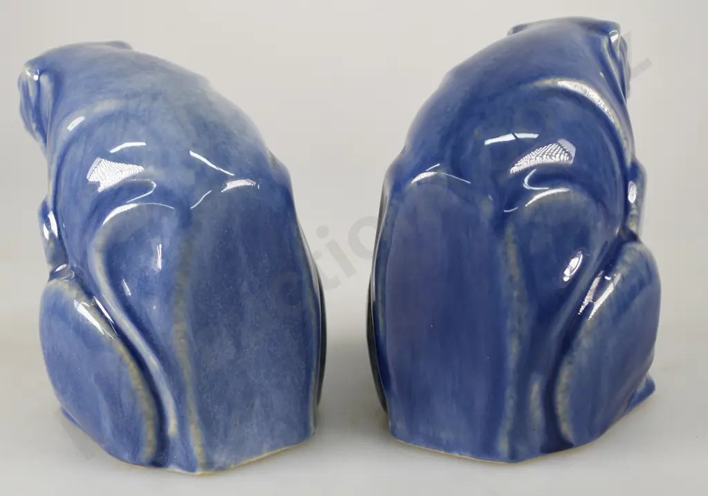CROWN LYNN POLAR BEAR BOOK ENDS BLUE Image 1++
