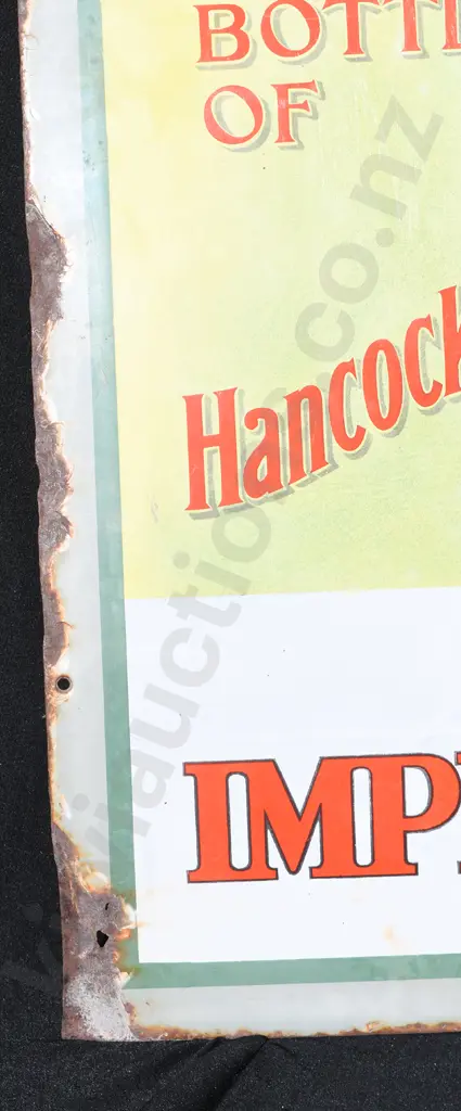 HANCOCKS IMPERIAL ALE ENAMEL SIGN Image 1++