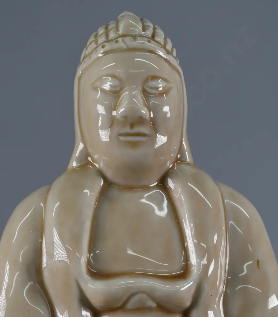 TEMUKA OATMEAL GLAZED BUDDHA FIGURE Image 1++