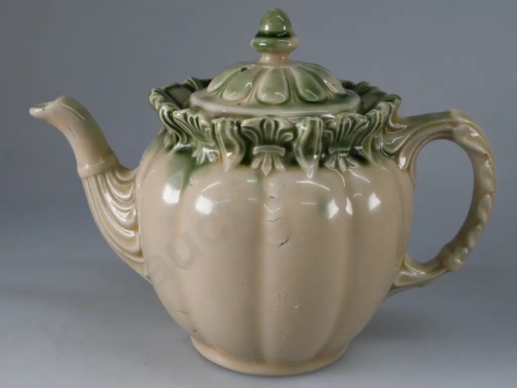 TEMUKA WARE TEAPOT OATMEAL & GREEN Image 1++