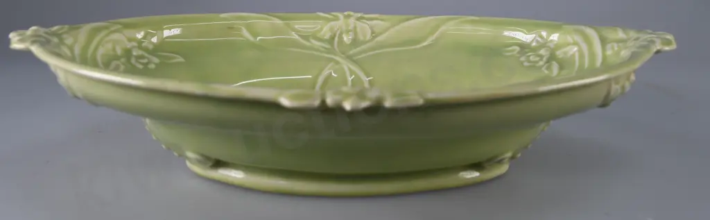 TEMUKA WARE DECO STYLE DISH LIGHT GREEN Image 1++