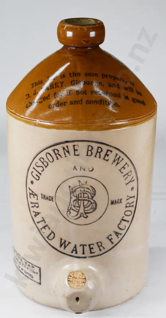 GISBORNE BREWERY STONE JAR Image 1++