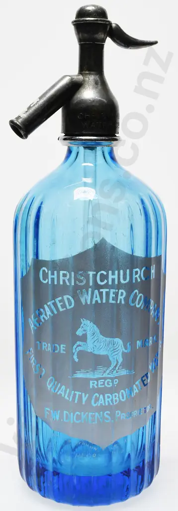 CHRISTCHURCH AERATED WATER BLUE SYPHON Image 1++