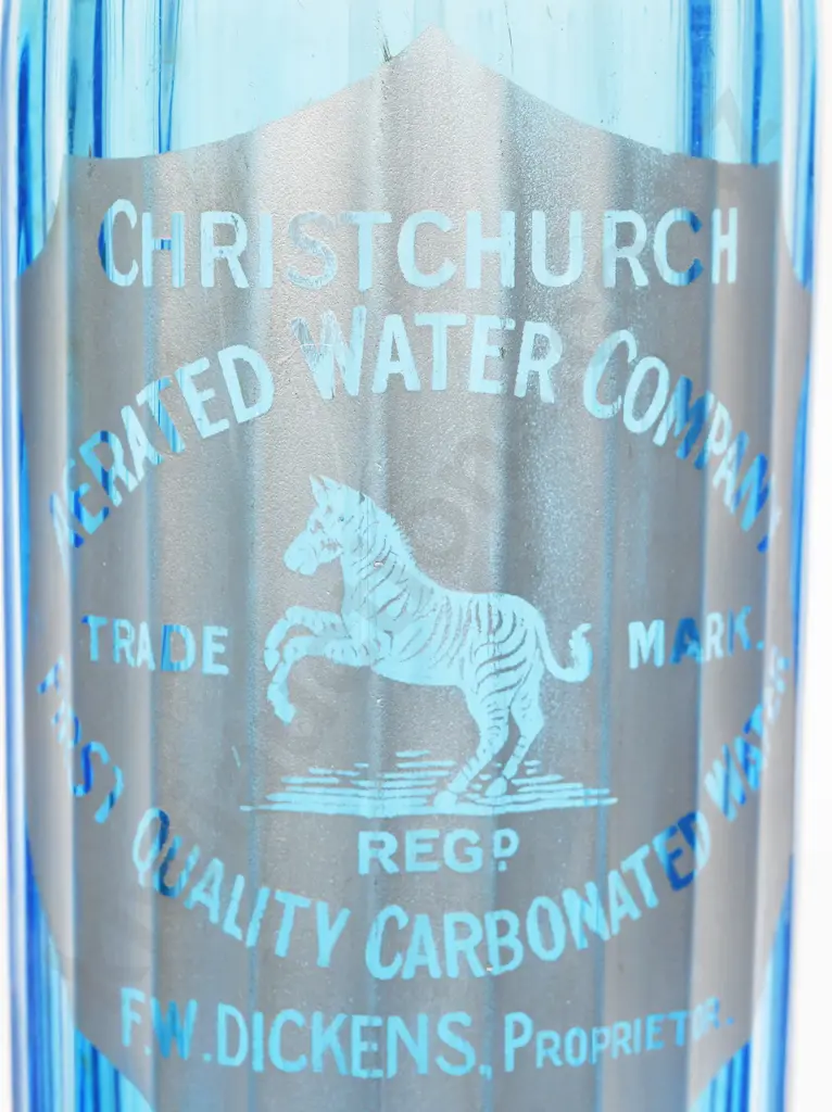 CHRISTCHURCH AERATED WATER BLUE SYPHON Image 1++