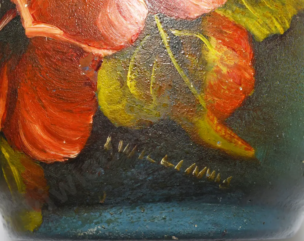 WALLY SILVA HAND DECORATED VASE Image 1++