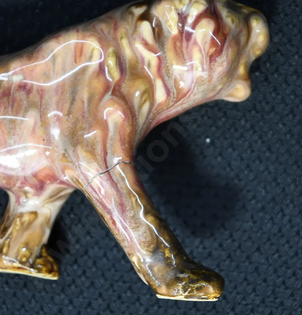 CROWN LYNN TRICKLE GLAZED LIONS Image 1++