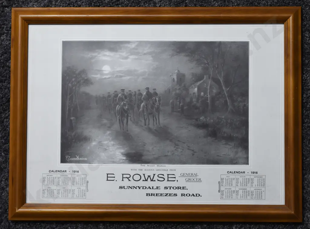 ROWSE CHCH 1916 FRAMED CALENDAR Image 1++